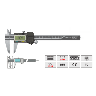 Штангенциркули Vogel цифровые Абсолют с водо-пылезащитой IP54